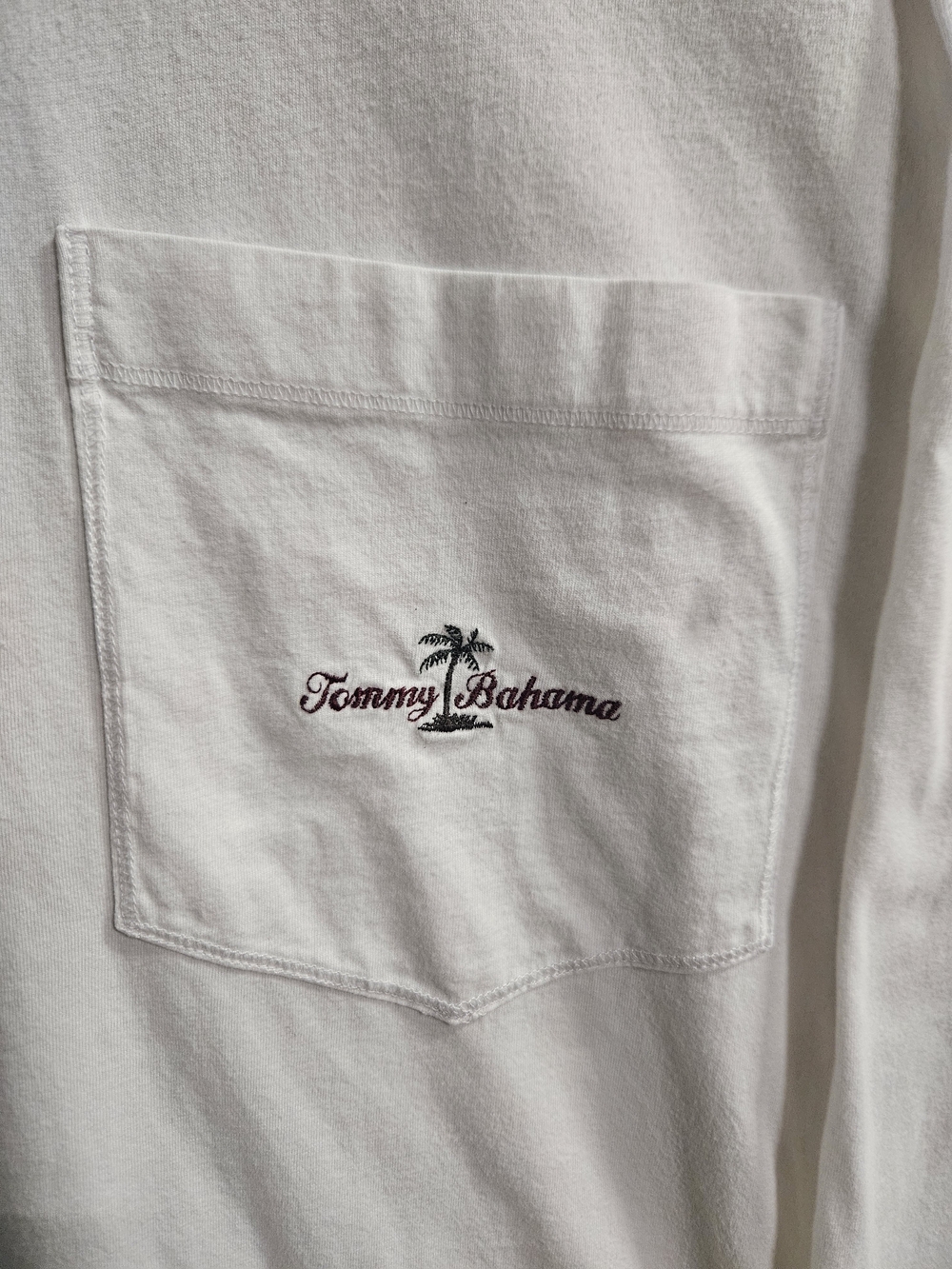 Tommy Bahama White Men’s Pocket Long Sleeve
